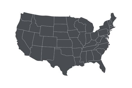 High detailed vector map - United States. Isolated.のイラスト素材