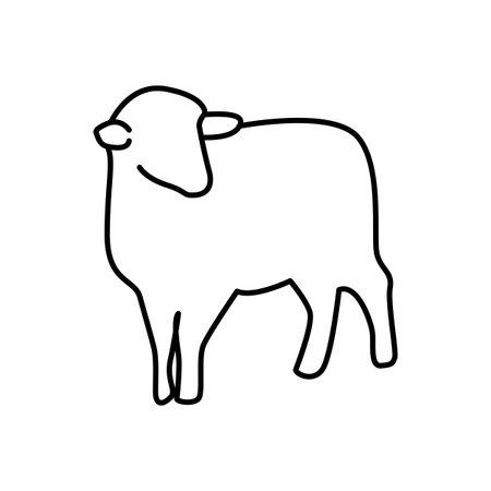 Silhouette of a sheep on white background.のイラスト素材