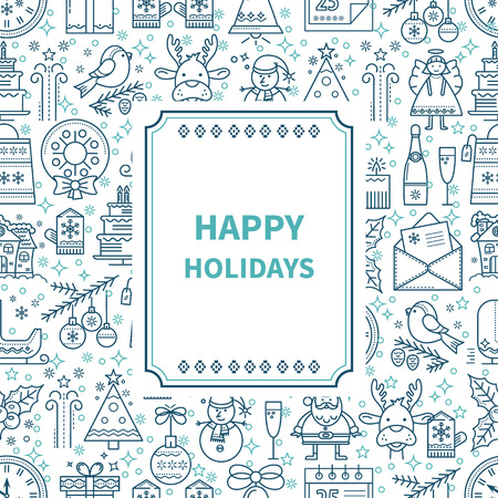 Christmas. New Year. Template Christmas cards for your design.のイラスト素材