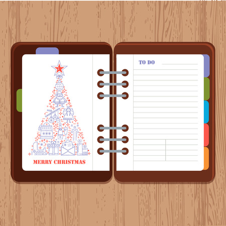 Open organizer with blank page for notes.のイラスト素材