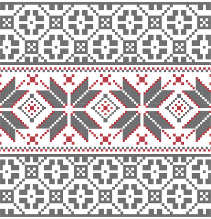 Scandinavian winter embroidery patternのイラスト素材
