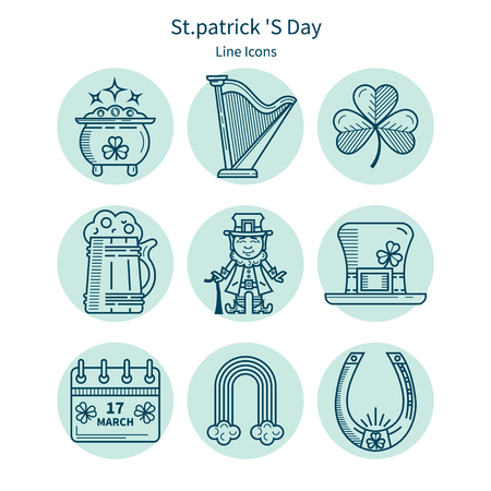Ireland icons set outlineのイラスト素材
