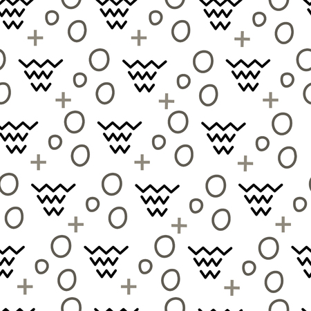 Seamless abstract pattern of simple geometric shapes.のイラスト素材