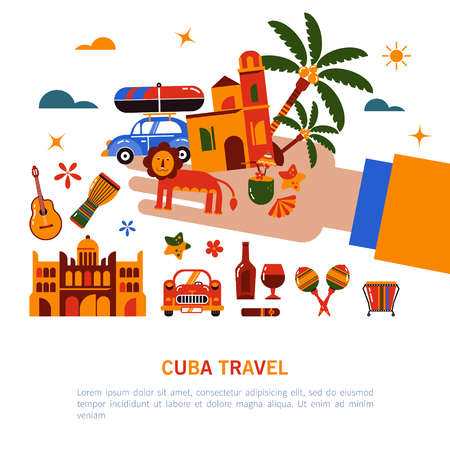 Commercial illustration Cuba Havanaのイラスト素材