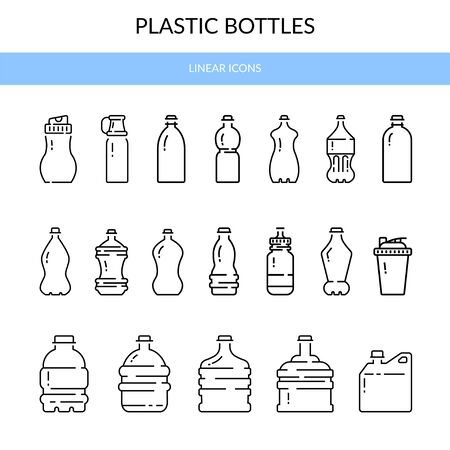 Plastic bottles for water, juice, soda, sports.のイラスト素材