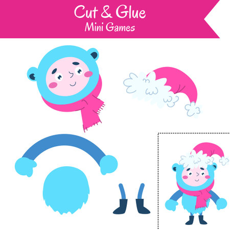 Cut and Glue . Educational game for preschool children.のイラスト素材