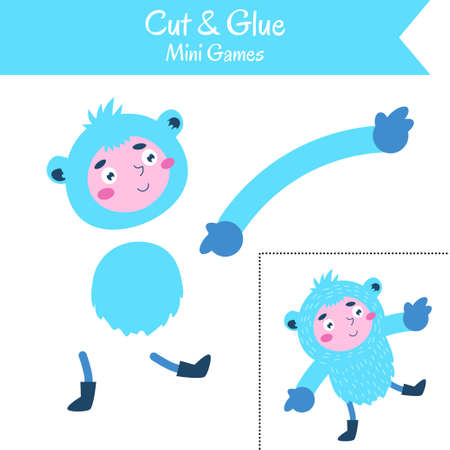 Cut and Glue . Educational game for preschool children.のイラスト素材