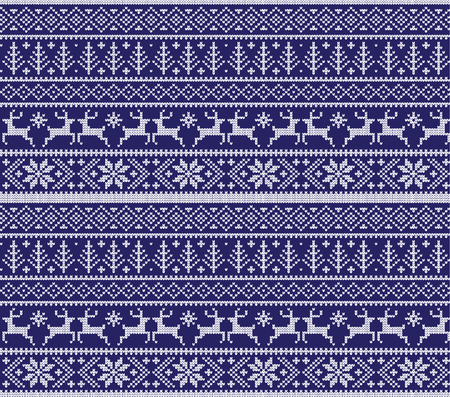 Winter festive Christmas knitted patternのイラスト素材