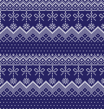 Winter festive Christmas knitted pattern woolen knittedのイラスト素材