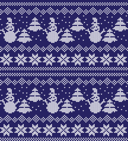 Winter festive Christmas knitted pattern woolen knittedのイラスト素材