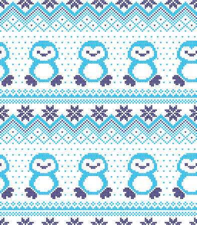 Winter festive Christmas knitted pattern woolen knitted 2018のイラスト素材