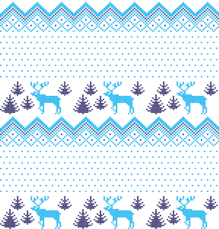 Winter festive Christmas knitted pattern.のイラスト素材