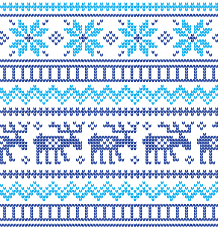 Winter holiday seamless knitting pattern with a Christmas trees. Christmas knitting sweater design. Wool knitted texture.のイラスト素材