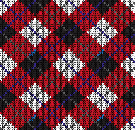 Festive Sweater Design. Seamless Winter Knitted Patternのイラスト素材