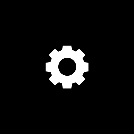 Vector flat icon of gear on black backgroundのイラスト素材