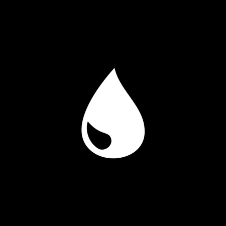 Vector flat icon of water drop on black backgroundのイラスト素材