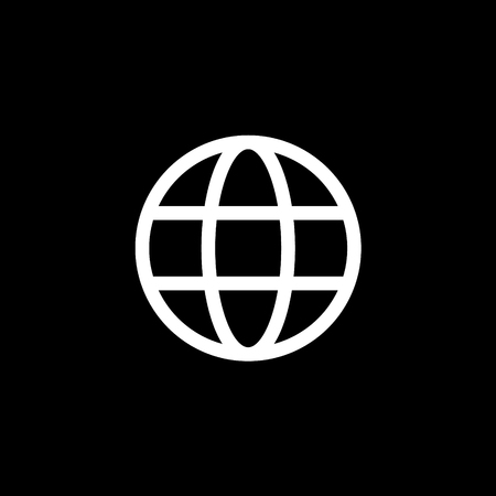 Vector flat icon of Earth on black backgroundの写真素材