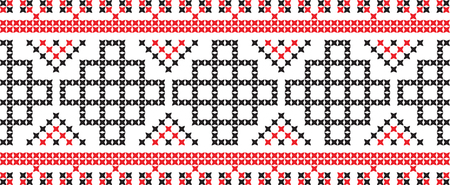 Embroidered Ukrainian and Russian national pattern cross.のイラスト素材