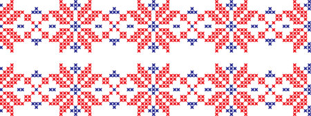 Embroidered Ukrainian and Russian national pattern cross.のイラスト素材