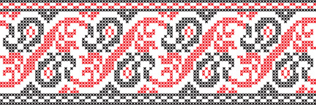 Embroidered Ukrainian and Russian national pattern cross.のイラスト素材