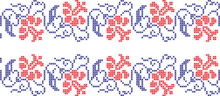 Embroidered Ukrainian and Russian national pattern cross.のイラスト素材