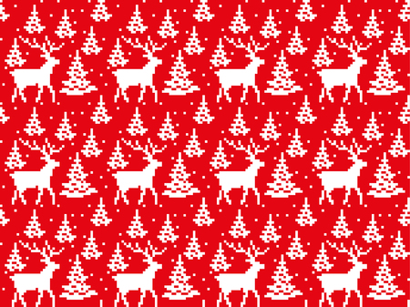 Christmas New Year's winter seamless festive Norwegian pixel pattern - Scandinavian style 2018のイラスト素材