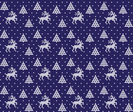 Christmas New Year's winter seamless festive Norwegian pixel pattern - Scandinavian style 2018のイラスト素材