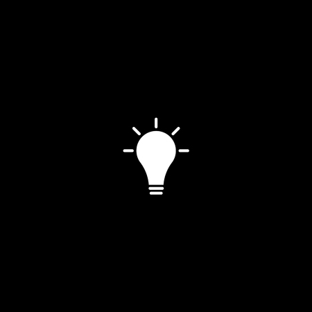 Vector flat icon of lamp on black backgroundのイラスト素材