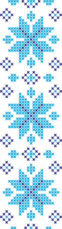embroidered cross-stitch ornament national pattern Ukrainian Slavicのイラスト素材