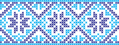 Embroidered cross stitch ornament national pattern Ukrainian Slavicのイラスト素材