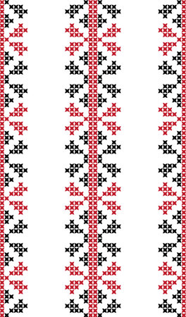 Embroidered cross-stitch ornament national pattern Ukrainian Slavic