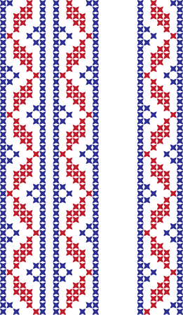 embroidered cross-stitch ornament national pattern Ukrainian Slavicのイラスト素材