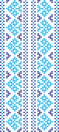 embroidered cross-stitch ornament national pattern Ukrainian Slavicのイラスト素材
