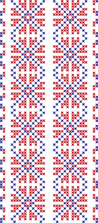 Embroidered cross-stitch ornament national pattern Ukrainian Slavicのイラスト素材