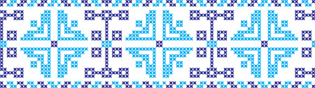 embroidered cross-stitch ornament of national pattern Ukrainian Slavicのイラスト素材