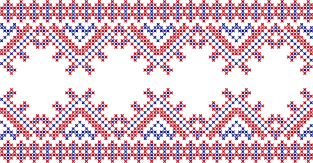 Embroidered cross-stitch ornament pattern design.のイラスト素材