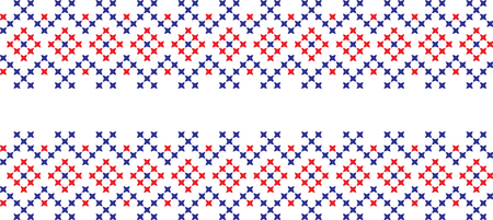 Embroidered cross-stitch ornament national pattern Ukrainian Slavic.のイラスト素材