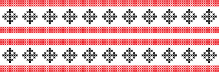 Embroidered cross-stitch ornament national pattern Ukrainian Slavic.のイラスト素材