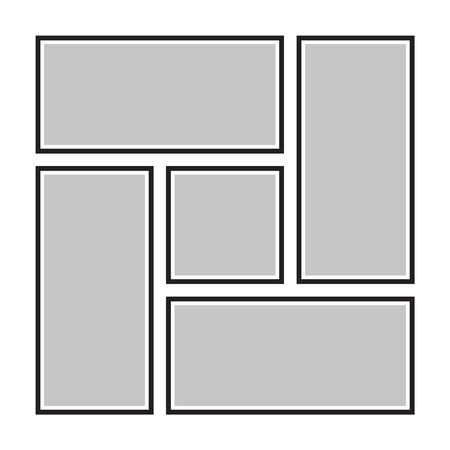 Vector frame for photos and pictures, photo collage, photo puzzleのイラスト素材