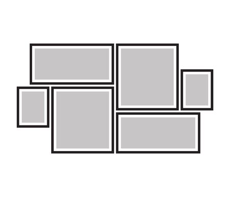 Vector frame for photos and pictures, photo collage, photo puzzleのイラスト素材