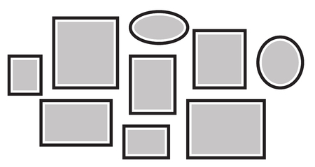 Vector frame for photos and pictures, photo collage, photo puzzleのイラスト素材