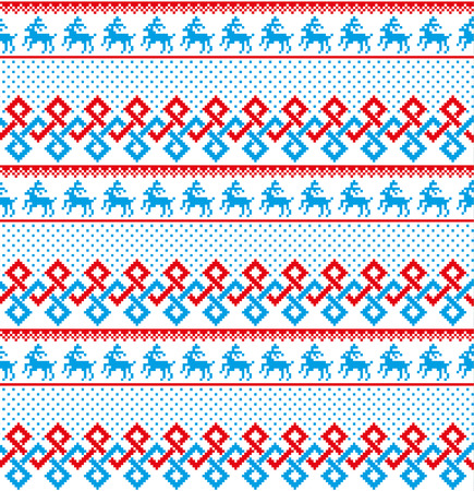 Winter festive Christmas knitted pattern woolen knitted 2019のイラスト素材