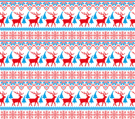 Winter festive Christmas knitted pattern woolen knitted 2019のイラスト素材