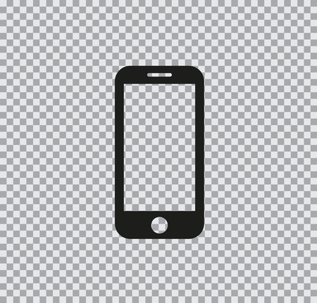 Vector flat icon of phone black on a transparent backgroundのイラスト素材
