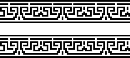 Seamless greek ornament on black and white background,のイラスト素材