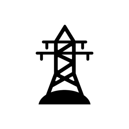 Electric power tower vector flat icon electric.のイラスト素材