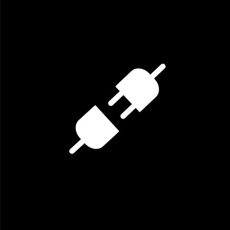 Vector electric socket flat icon voltage element.