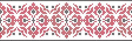 embroidered Ukrainian national pattern crossのイラスト素材