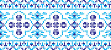 embroidered Ukrainian national pattern crossのイラスト素材