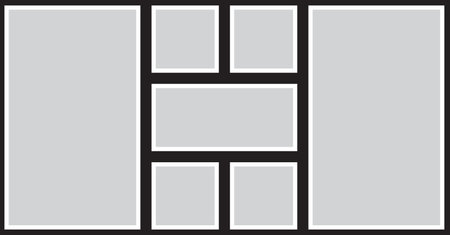 Vector frame for photos and pictures, photo collage, puzzleのイラスト素材